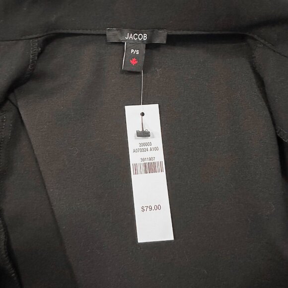 Black Blazer Jacket Womens Size S Jersey Stretch Fabric - Picture 3 of 5